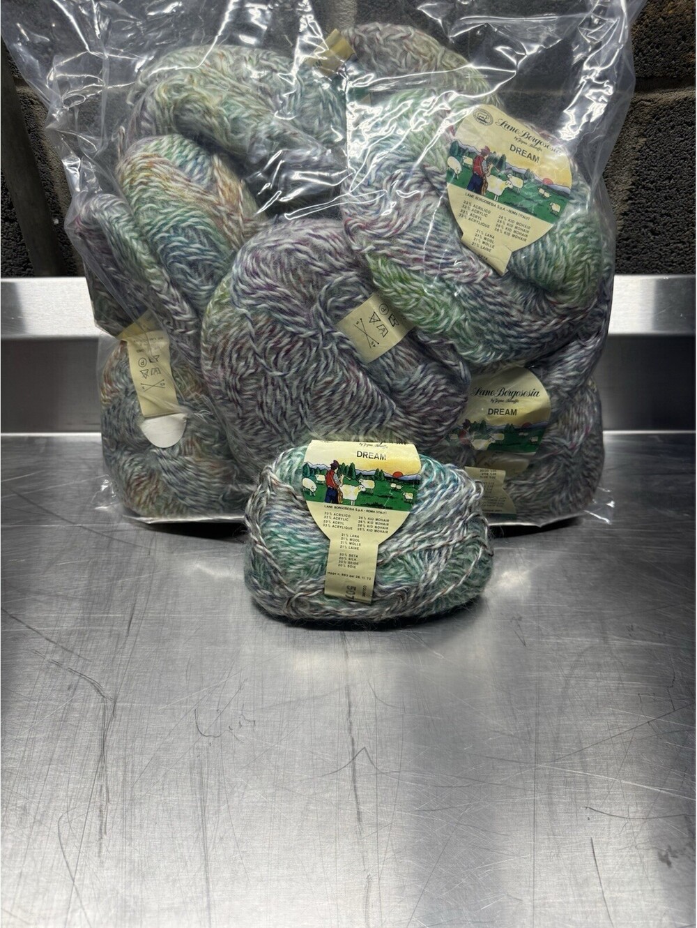 lane borgosesia Dream Yarn Color 507 Multicolor 20 Skein Lot